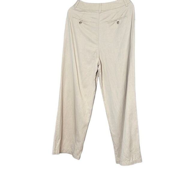 NWT Madewell Womens Beige Pleated Lyocell-Blend Superwide Leg Pant Size Small - Picture 7 of 10